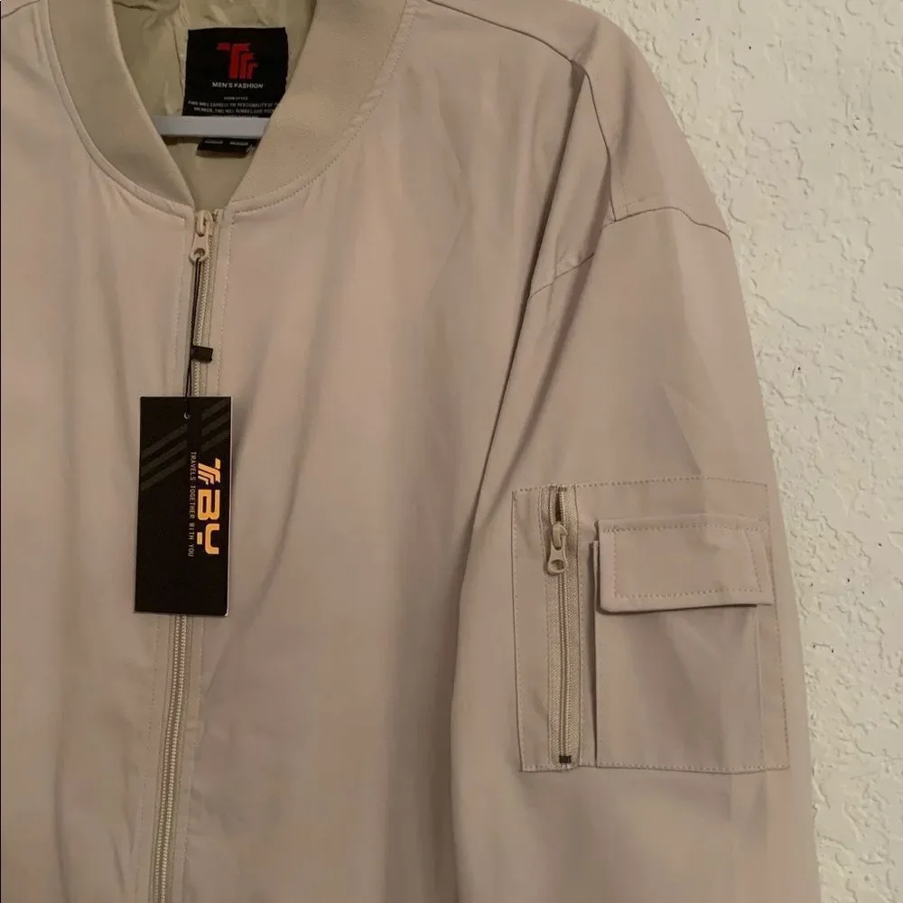 NWT Travels Together With You Men's Beige Windbreaker Jacket Size 3XL